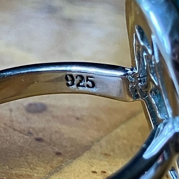 Russian Amazonite Sterling Silver Ring Size 7 - Picture 6 of 10